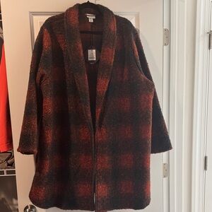 Ava & Viv Plaid Utility Jacket - Red and Black